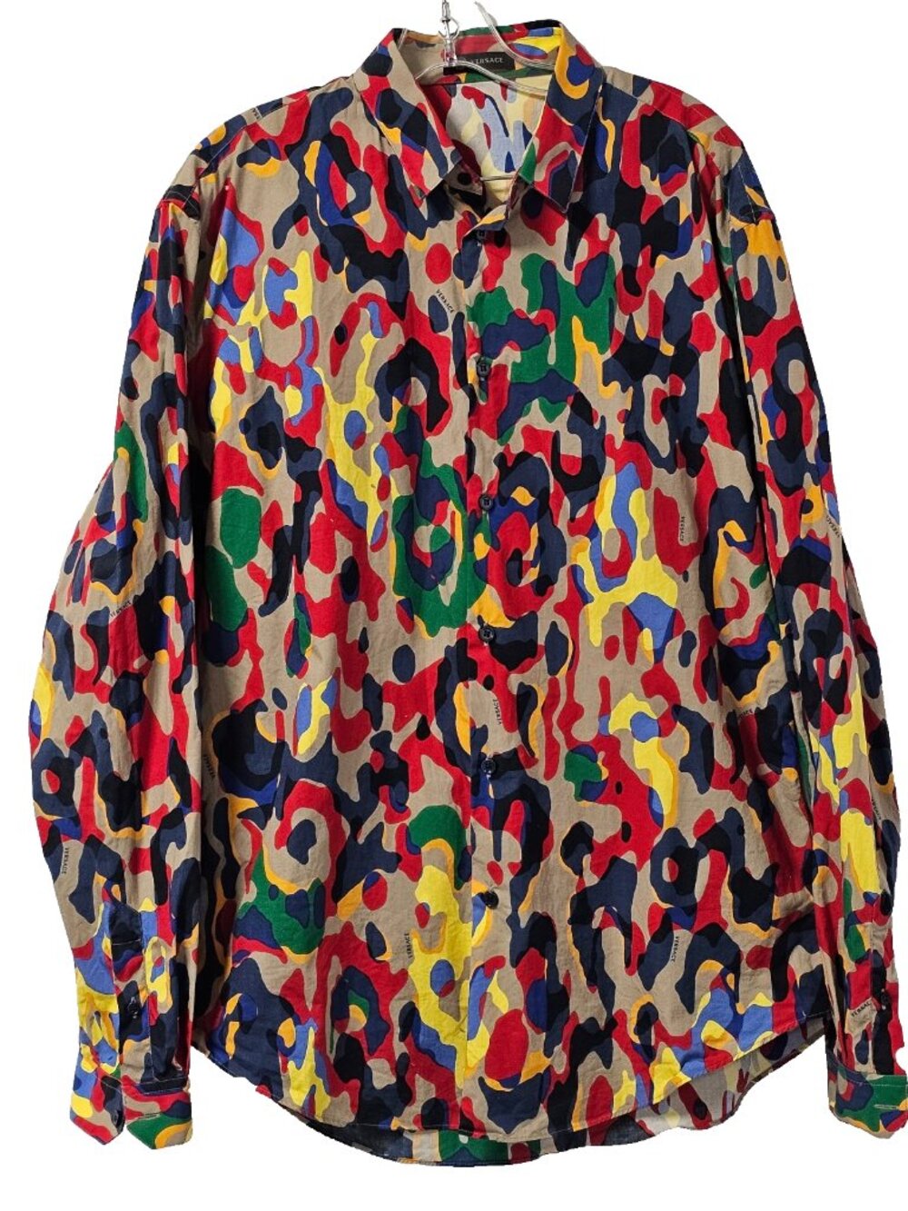 Gianni Versace Vintage Men's Shirt Size 42 Long Sleeve Cotton